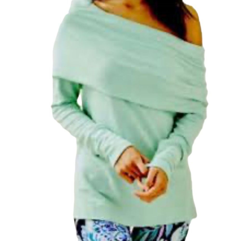 Lilly Pulitzer Mint Off-the-Shoulder Sweater